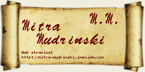 Mitra Mudrinski vizit kartica